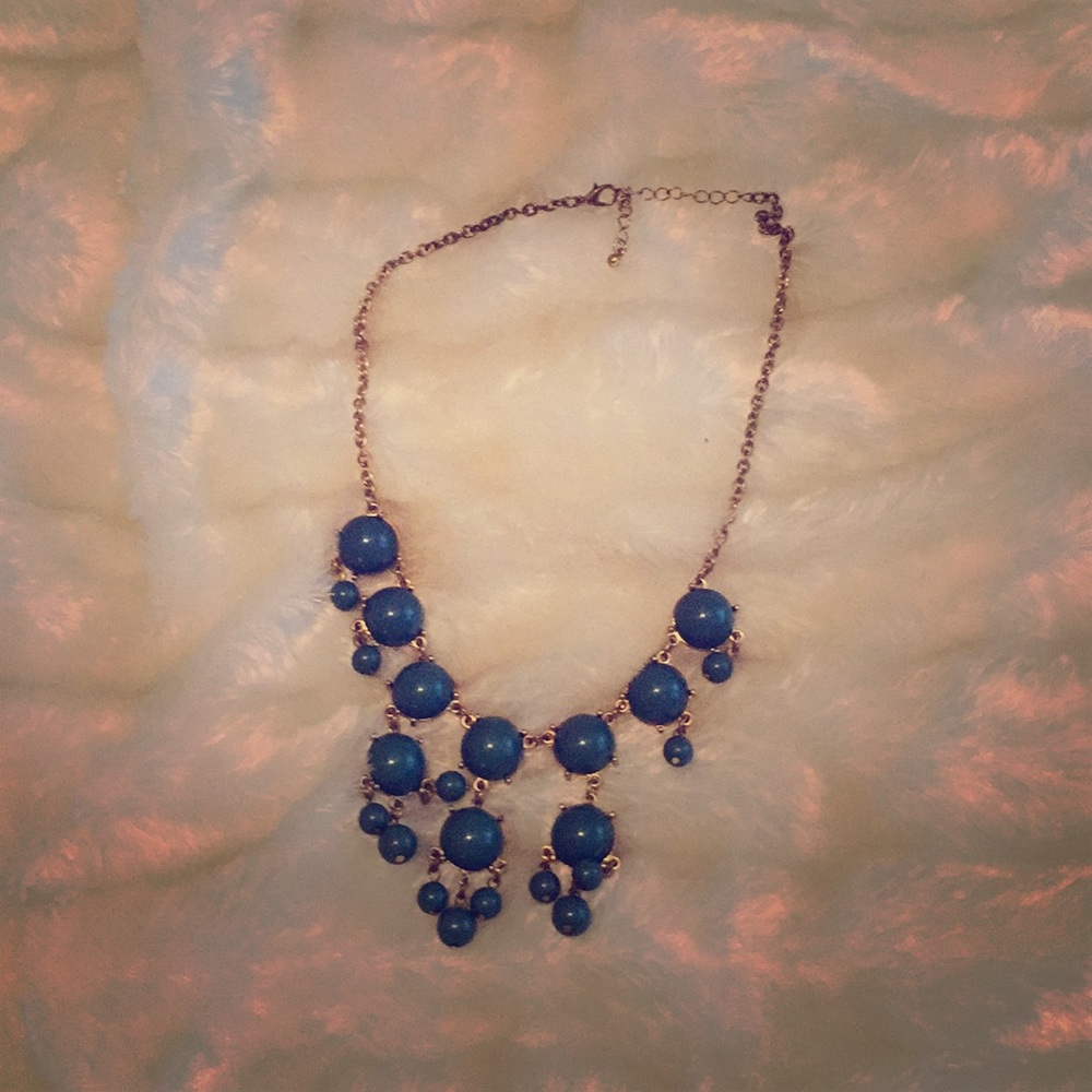 Teal and gold necklace